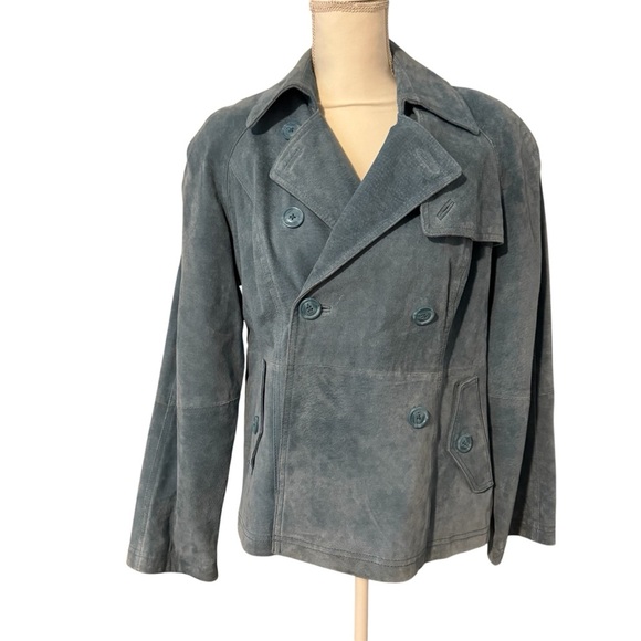 Women's Vintage Blue Double-Breasted Pea Coat | Very Good Condition - Picture 1 of 12